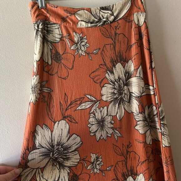 FARM Rio Anthropologie Cordelia orange floral maxi skirt small - Picture 9 of 10
